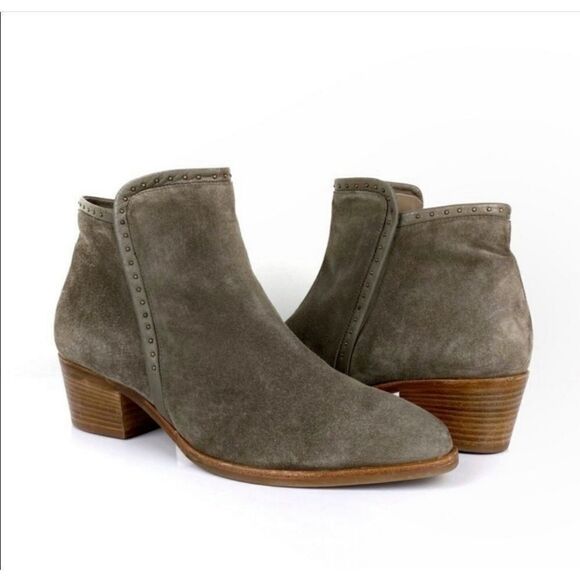 Italeau Shoes - Italeau  Suede Ankle Boots w‎ side zipper genuine leather weatherproof sz 7.5
